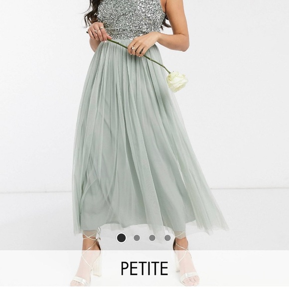 ASOS Maya Dusty Sage / Mint Green Bridesmaid Dress | petite Size 4 - Picture 1 of 9